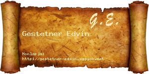 Gestetner Edvin névjegykártya